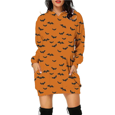 Halloween Print Long Hoodie For Women