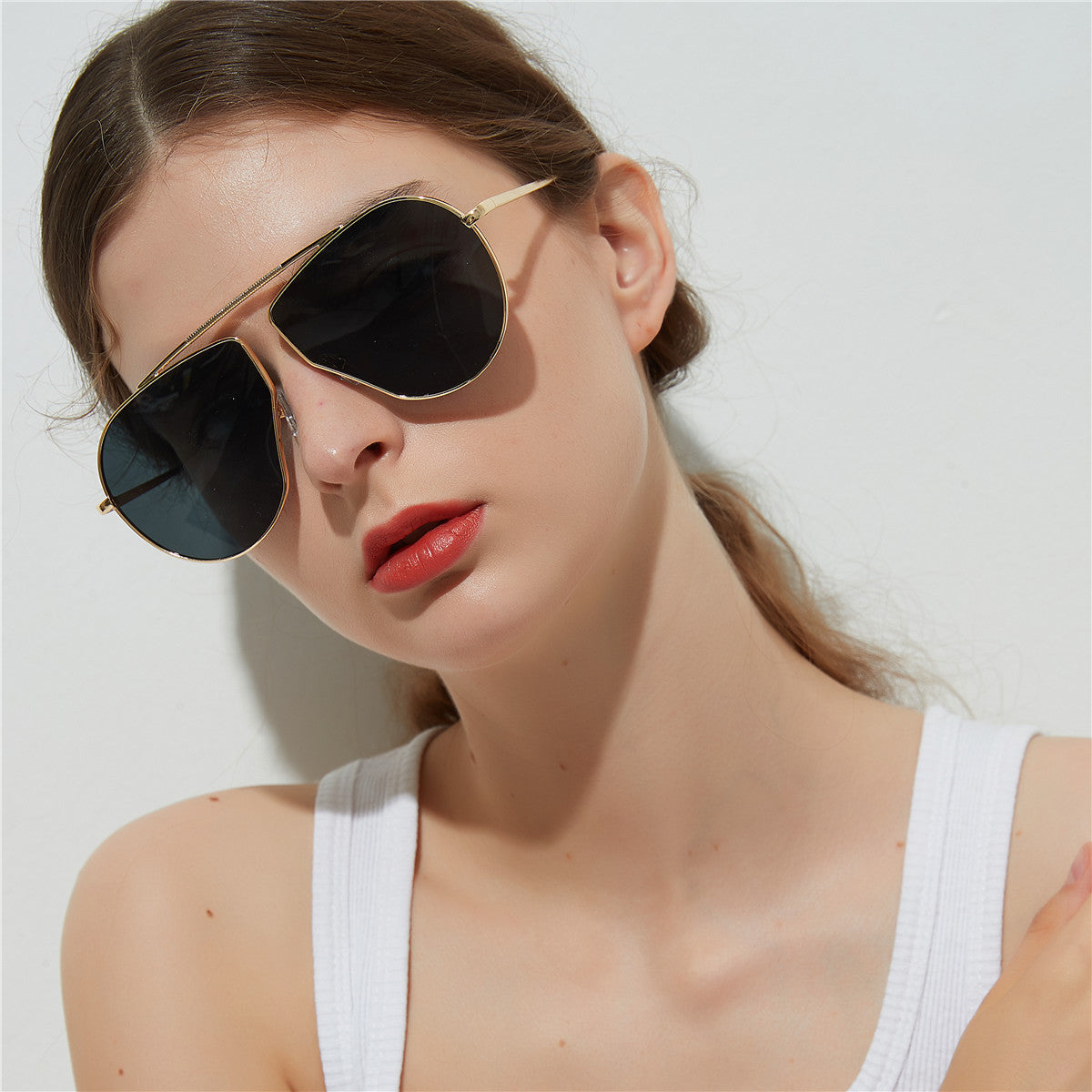 Polygonal Big Frame Sunglasses For Women's