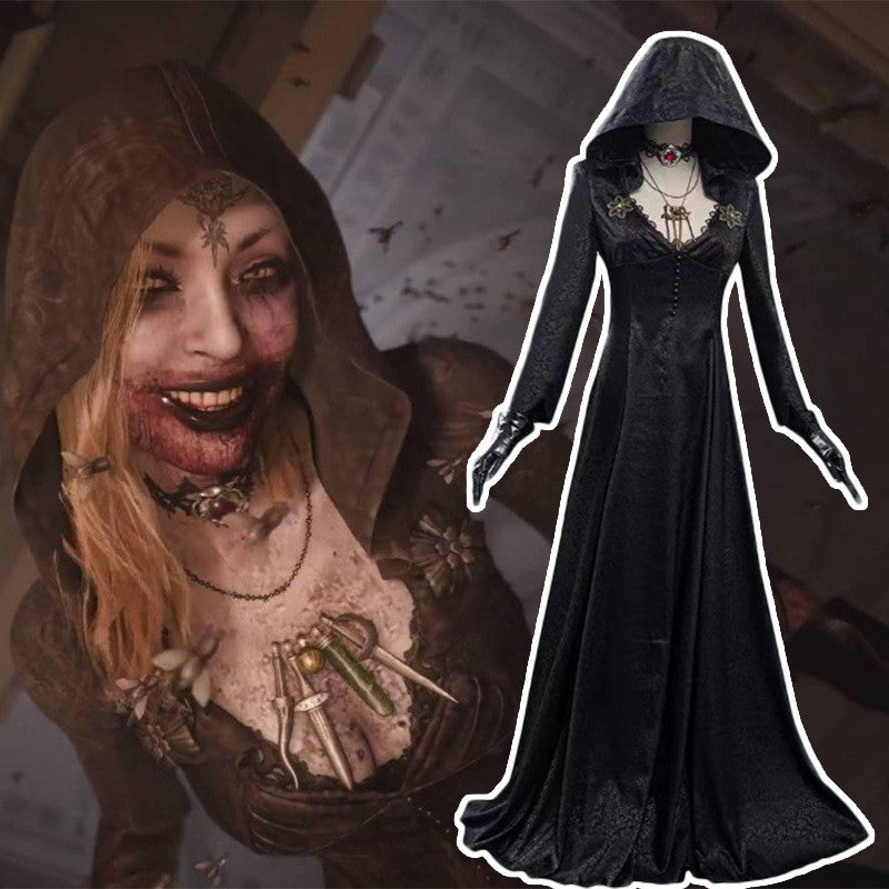 Black Vampire Long Dress Halloween Costume