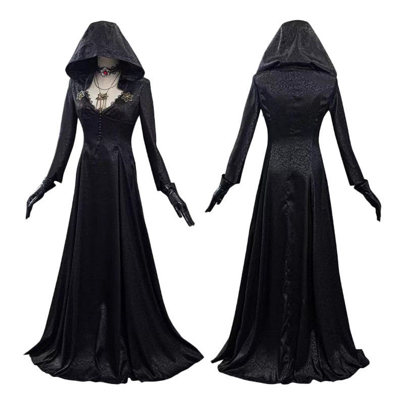 Black Vampire Long Dress Halloween Costume