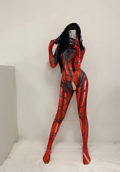 Women's Halloween Cosplay Costume – Sexy Zipper Crotch Lingerie Bodysuit