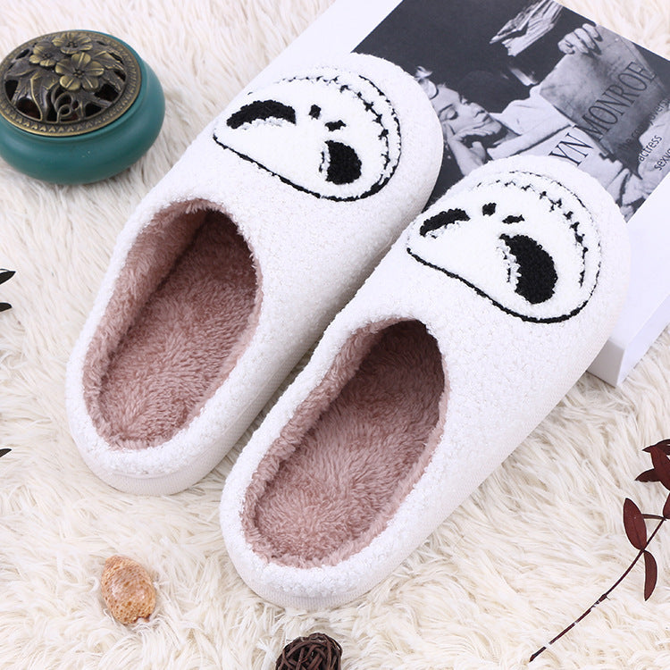 Halloween Skull-smirk Home Slippers