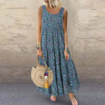 Bohemian Floral Summer Beach Dress For Women's