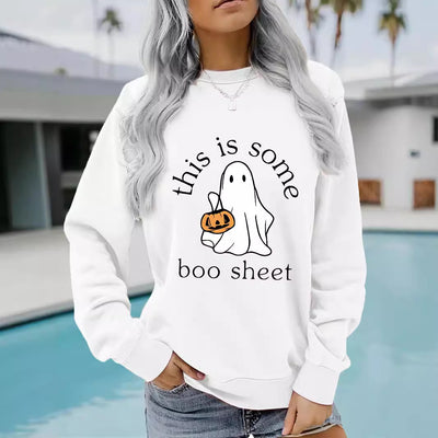 Halloween Printed Pullover Sweatshirt