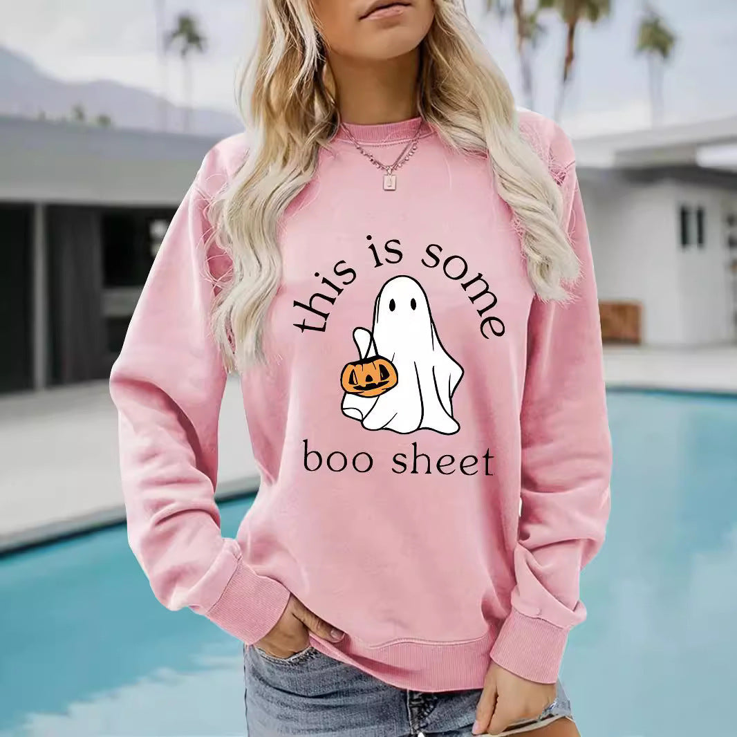 Halloween Printed Pullover Sweatshirt