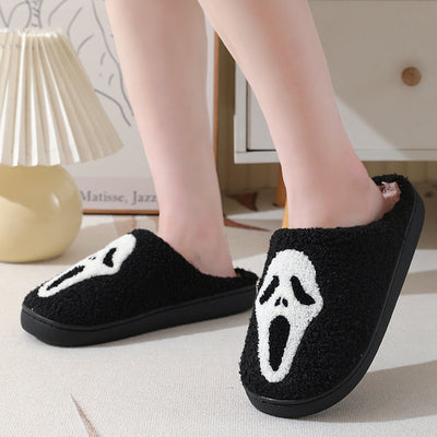 Halloween Skull Cartoon Print Slippers