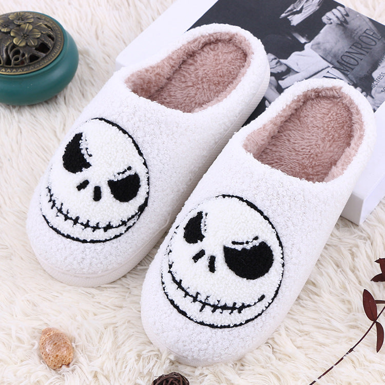 Halloween Skull-smirk Home Slippers