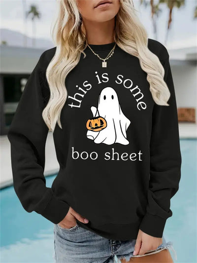 Halloween Printed Pullover Sweatshirt