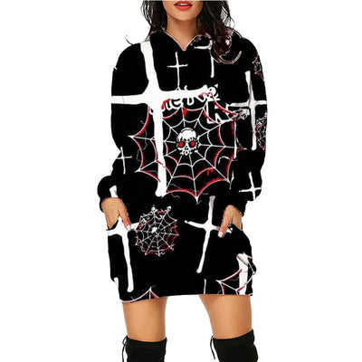 Halloween Print Long Hoodie For Women