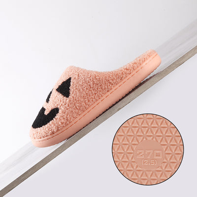 Halloween Pumpkin Cartoon Thermal Winter Cotton Slippers