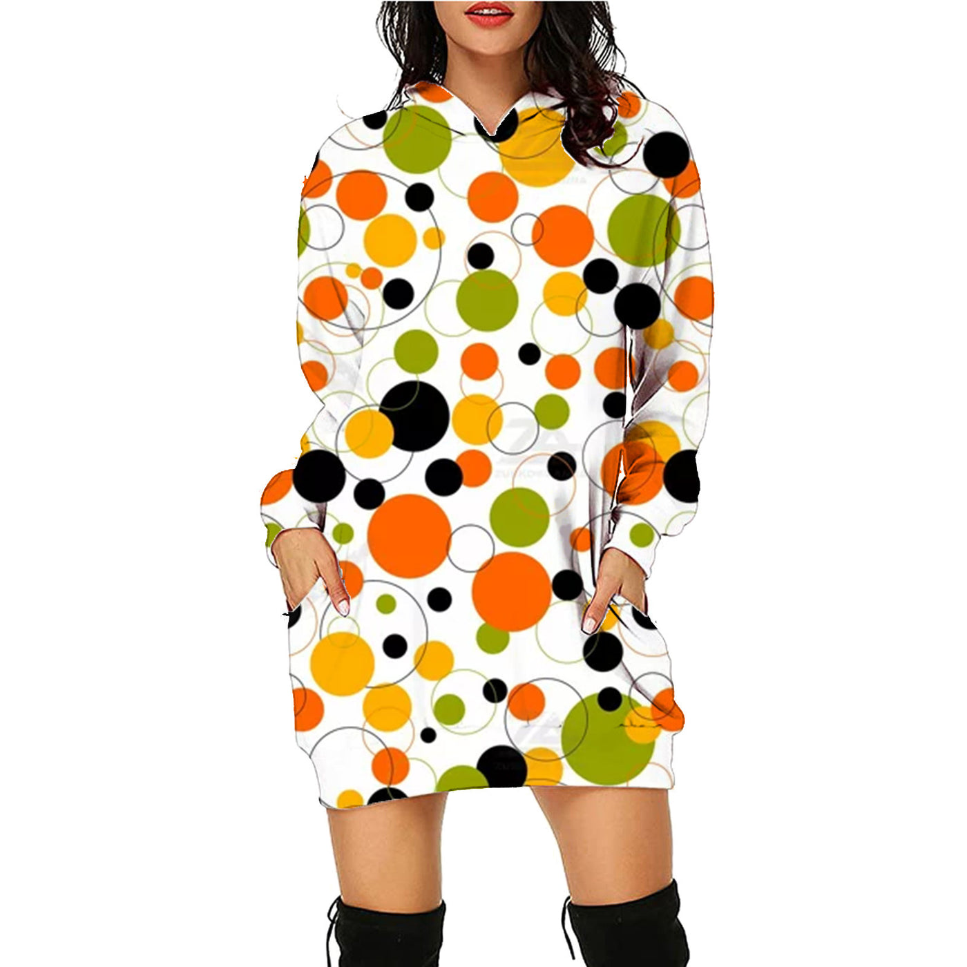 Halloween Print Long Hoodie For Women