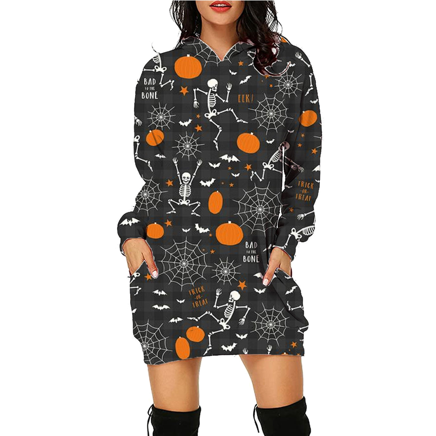 Halloween Print Long Hoodie For Women