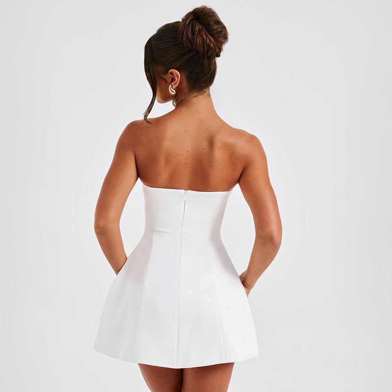 Summer Casual Backless Slim Short Dresses For Womens