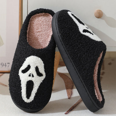 Halloween Skull Cartoon Print Slippers