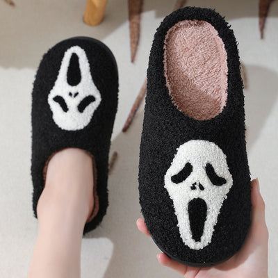 Halloween Skull Cartoon Print Slippers