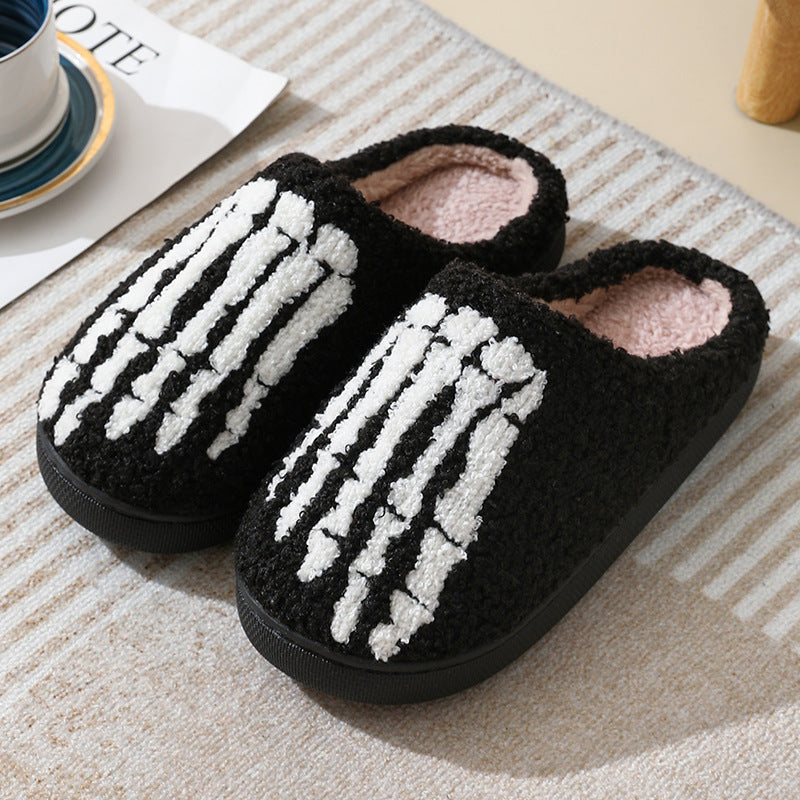 Halloween Skull Cartoon Print Slippers