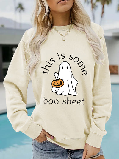 Halloween Printed Pullover Sweatshirt